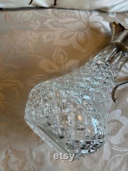 Carafe British stunning piece in Crystal and Silver Sheffield Very Elegant and Chic