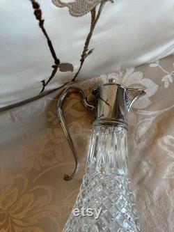 Carafe British stunning piece in Crystal and Silver Sheffield Very Elegant and Chic