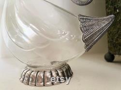 Carafe Pewter and Glass Duck H 25cm