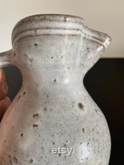 Carafe pitcher in sandstone signed raw effect vintage 1970 French midcentury rustic countryhouse
