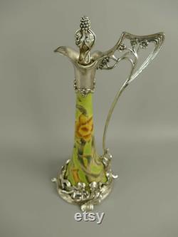 Carafe porcelain brass Art Nouveau nostalgia antique style H.35cm handle jug