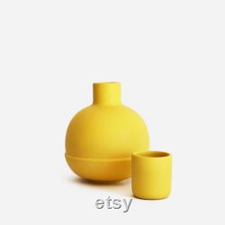 Carafe with Two Cups Yellow large