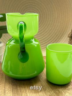 Carlo Moretti 1960 s Green Tumble Up Bedside Carafe Decanter