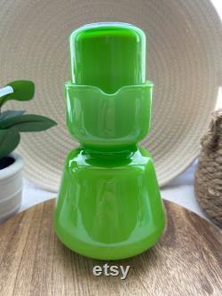 Carlo Moretti 1960 s Green Tumble Up Bedside Carafe Decanter