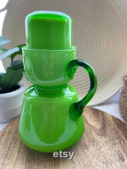 Carlo Moretti 1960 s Green Tumble Up Bedside Carafe Decanter