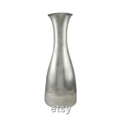 Cartier Sterling Silver Hammered Carafe Vase with Engraving 10884