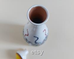 Ceramic Carafe, orange flower decoration, Contemporary Pitcher or Flower Vase, Boho delight