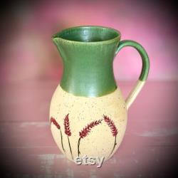 Ceramic Pitcher, Water Jug, Ceramic Carafe, Large Pottery Pitcher, hand paint vase, Ceramic Vase, green Pitcher, Juice Jug, handmade pitcher