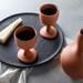 Ceramic Wine Glasses With Carafe, Pottery Decanter With Goblets, Terracotta Pitcher With Tumblers, Wine Cups For Lindsay