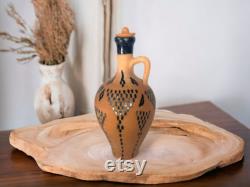 Clay Water Pitcher with 2 Cup Clay Water Pot for Drinking Terracotta Mugs Earthen Water Carafe Set handmade Pottery Jar for Drinking