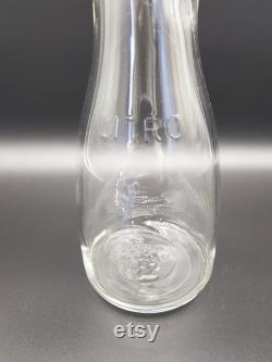 Clear glass 'Litro' carafe bottle with the queens head on the front