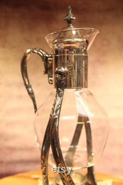 Coffee Carafe Warmer and Server, Rare, Vintage, Gorham Newport, Silverplated, 1950s, Candle Stand, 14.5 B52-6-29