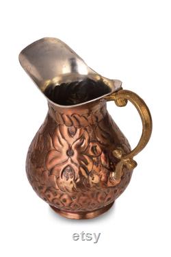 Copper carafe, Copper water bottle,Copper juice carafe,Copper pitcher plant, Copper milk bottle, hand forged copper,