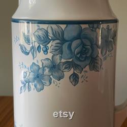 Crown Corning Thermique Carafe, Vintage Coffee Carafe, Floral Blue and White, Vintage Crown Corning