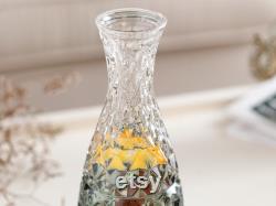 Cut Glass Carafe, Glass Carafe, Vintage Style Carafe, Vintage Style Cut Glass Decanter, Glass Pitcher, 'Flora Series'