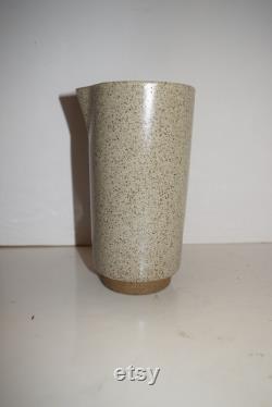 Danish Scandinavian Nordic Minimalist Design Carafe Cylinder Pottery Pitcher Minimalist MidCentury Flecked Ceramic Carafe