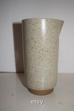 Danish Scandinavian Nordic Minimalist Design Carafe Cylinder Pottery Pitcher Minimalist MidCentury Flecked Ceramic Carafe