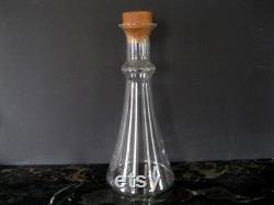 Dansk Carafe Decanter, Clear Glass, Teak Stopper, Designed by Gunner Cyren, 1980's,