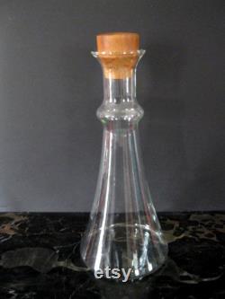 Dansk Carafe Decanter, Clear Glass, Teak Stopper, Designed by Gunner Cyren, 1980's,