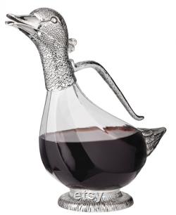 Decanted decanter carafe daisy, precious silver-plated elements, height 26 cm, filling quantity 0.9 liters