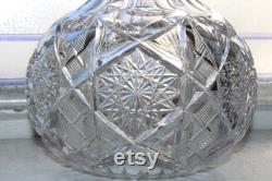 Elegant Antique Cut Crystal Wine Carafe by Libbey American Brilliant