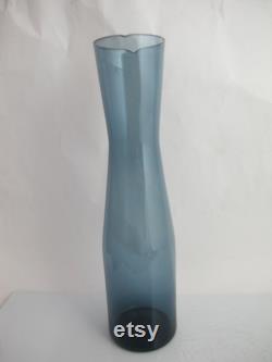 Finnish TIMO SARPANEVA Clear Blue Glass Mid Century Modern Carafe PITCHER