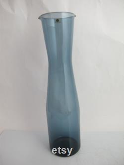Finnish TIMO SARPANEVA Clear Blue Glass Mid Century Modern Carafe PITCHER