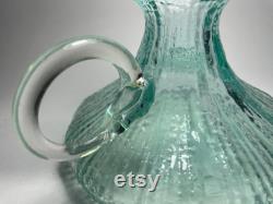 Free Form Vintage Glass Water Pitcher, Rare Earth Nature-inspired Shape Mid-Century Modern Scandinavian Glass Art Jug Vase Eclectic Barware