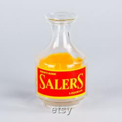 French Glass Carafe Advertising Salers Liqueur