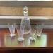 French Vintage Crystal Decanter And 4 Glasses