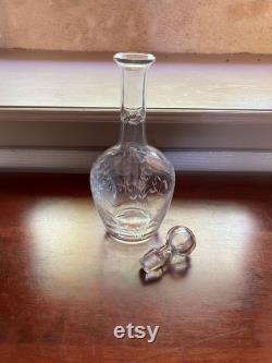 French Vintage GlassCrystal Carafe or Decanter