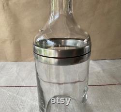French vintage bistro carafe, screwing bottle for water and a piece of ice, Absinthe era, handmade