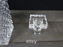 French vintage crystal whiskey decanter, alcohol decanter, crystal diamand cut decor.