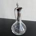 French Vintage Pewter And Glass Art Nouveau Style Wine Claret Carafe With Handle And Lid.