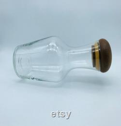 Glass Carafe Lidded Decanter Teak Lid Danish modern Water Bottle Juice Pitcher Wine Jug