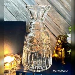 Glass Cut Glass Carafe Water Holder Vintage Bedside Carafe Vintage Clear Cut Glass Decanter Glass Liquor Holder Water Glass Carafe