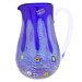 Glassofvenice Murano Glass Carafe Silver Lava Blue