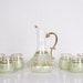 Gold And Green Pattern Vintage Carafe Set, Cocktail Glasses Set, Glass Carafe And Cup, Glass Pitcher, Glass Decanter, Handmade Decanter Set