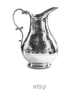 Hammer Patterned Silver Plated Copper Jug