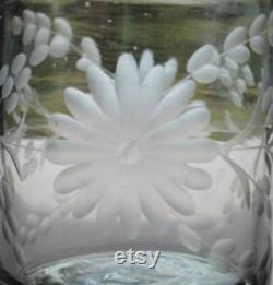 Hand Engraved Carafe with Flower from Mexico
