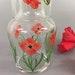 Hand Painted Carafe Set Red Poppy Design