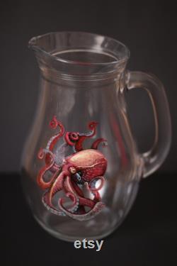 Hand painted carafe 'Octopus'