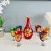 Hand Painted Glass Carafe With 6 Glasses
