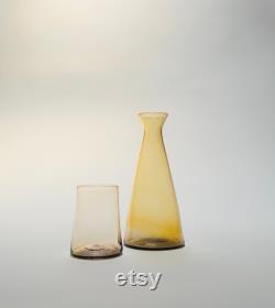 Handblown Bedside Carafe, Amber Gold