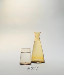 Handblown Bedside Carafe, Amber Gold