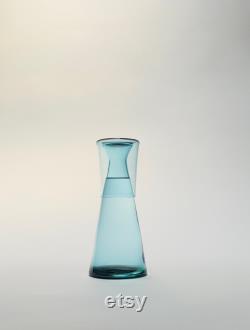 Handblown Bedside Carafe, Copper Blue