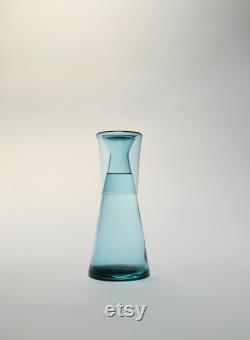 Handblown Bedside Carafe, Copper Blue