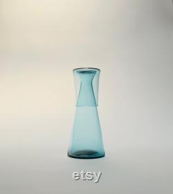 Handblown Bedside Carafe, Copper Blue