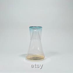 Handblown Bedside Carafe, Gold with Blue