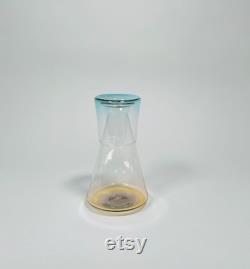 Handblown Bedside Carafe, Gold with Blue